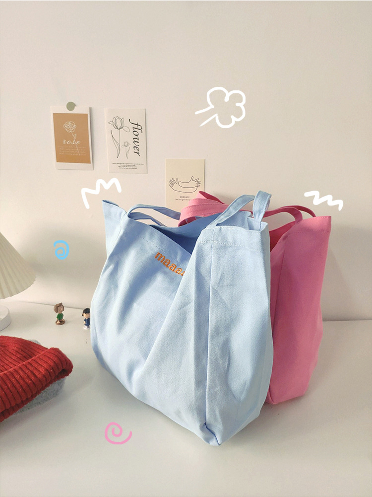 Maaas Candy-Colored Letter Canvas Bag 糖果色字母单肩手提*4Colors