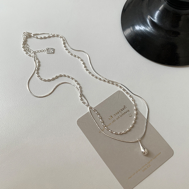Two-Layer Bean Metal Necklace 小众双层豆子金属项链 