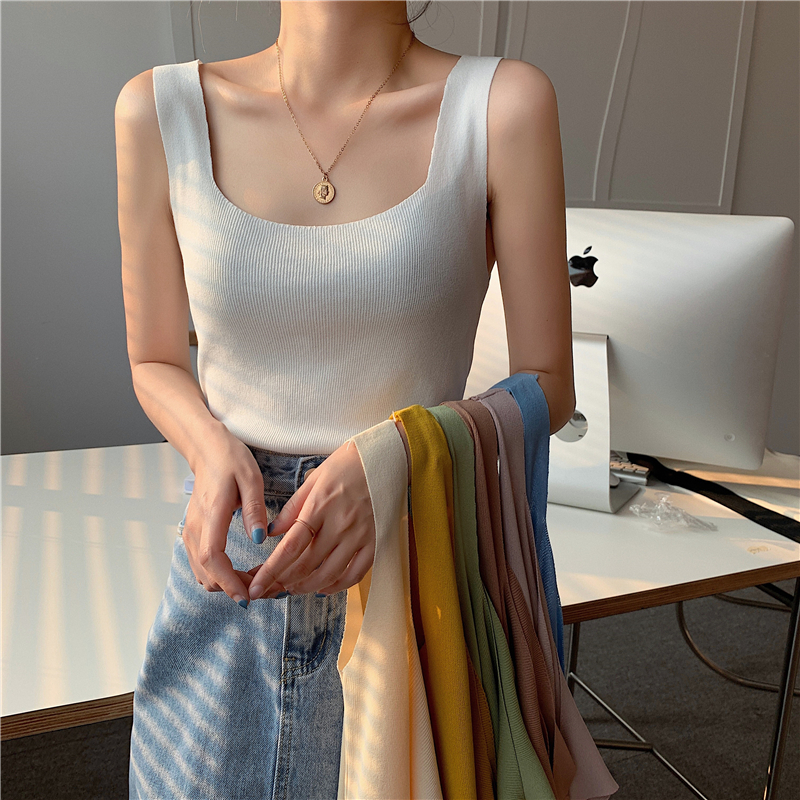 Square Neck Knit Tank 方领针织背心*8Colors