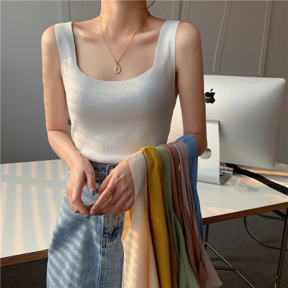 Square Neck Knit Tank 方领针织背心*8Colors