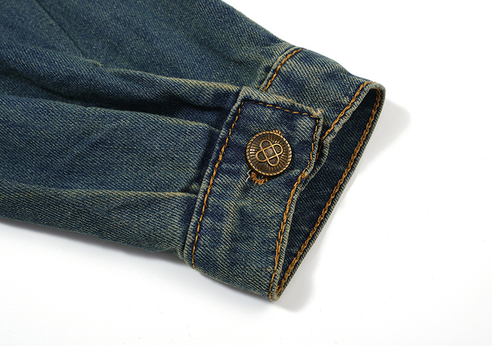 复古牛仔连衣裙 retro pleated waist-cinching denim dress