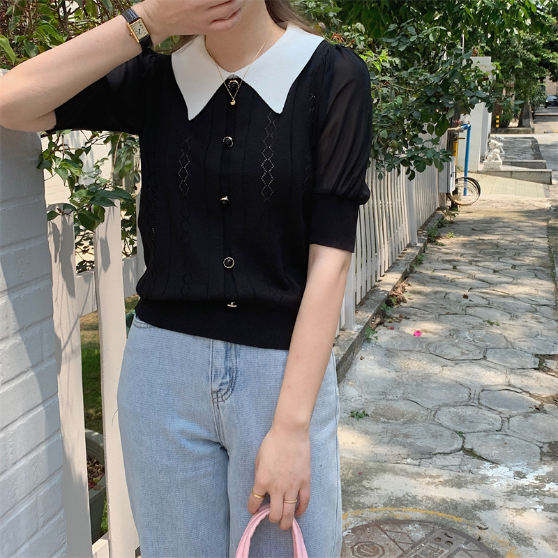 Classic Knit Top 小香风镂空针织上衣*4Colors