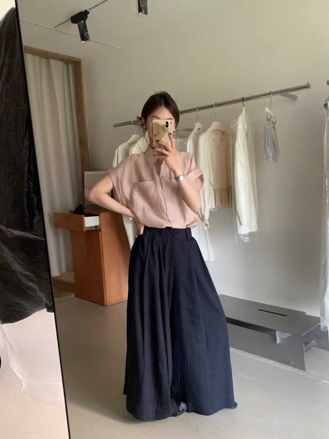 Rolled-Sleeve Short-Sleeve Shirt 卷边百搭短袖衬衫*11 Colors