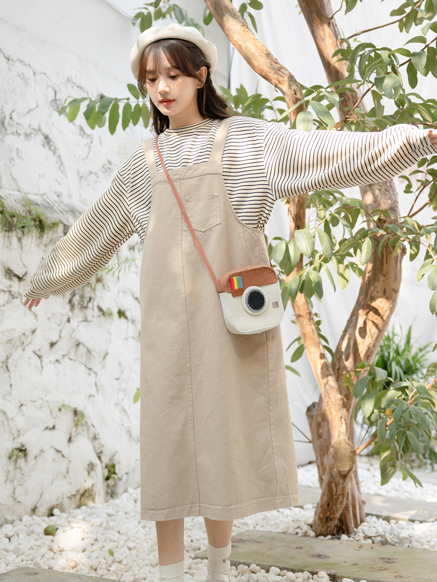 College Style Overall Dress  口袋工装背带裙* 2 Colors