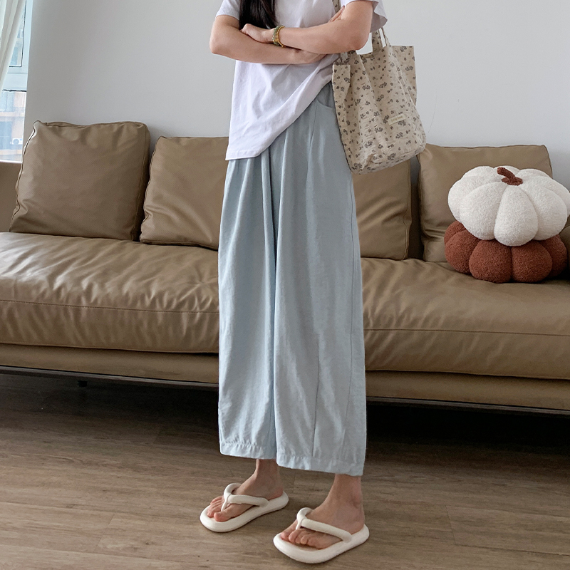 Textured Milk Pants for Women Summer Loose Draped Straight Leg Harem Pants Casual Acetate Velvet Cream Tapered Pants 肌理感奶芙裤