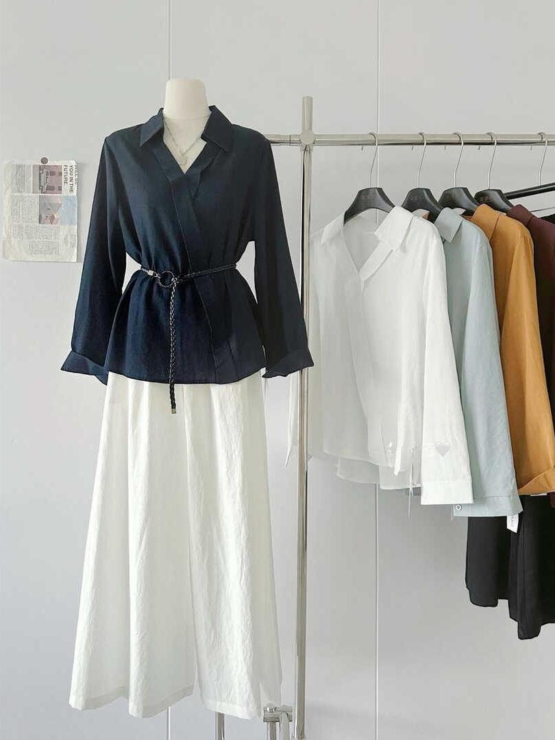  French Style High-End V-Neck Shirt* 6 Colors