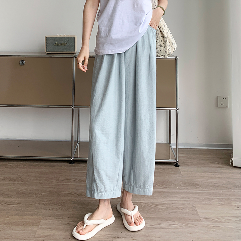 Textured Milk Pants for Women Summer Loose Draped Straight Leg Harem Pants Casual Acetate Velvet Cream Tapered Pants 肌理感奶芙裤