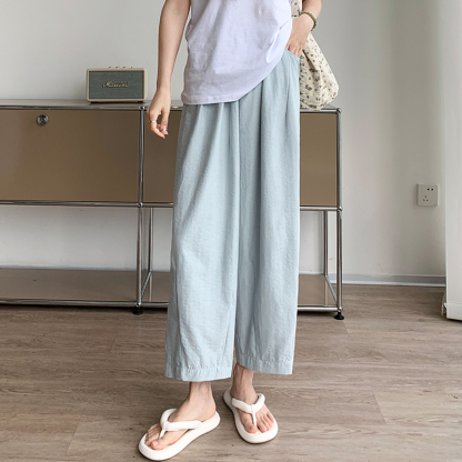 Textured Milk Pants for Women Summer Loose Draped Straight Leg Harem Pants Casual Acetate Velvet Cream Tapered Pants 肌理感奶芙裤