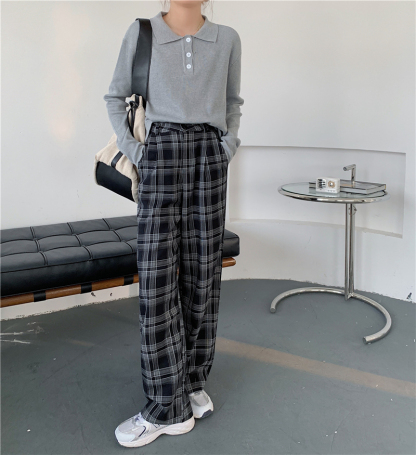 Buttoned Knit Top 纽扣设计针织长袖上衣*2Colors