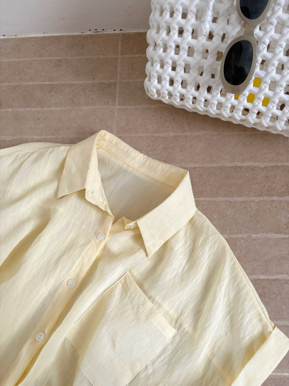 Rolled-Sleeve Short-Sleeve Shirt 卷边百搭短袖衬衫*11 Colors