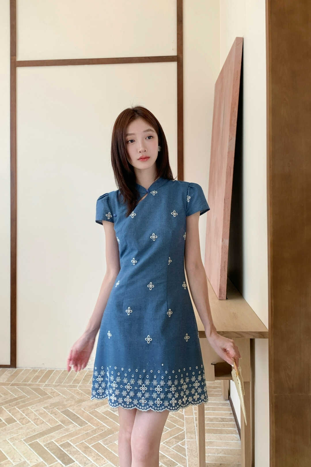 New Chinese Style Embroidered Improved Cheongsam Dress