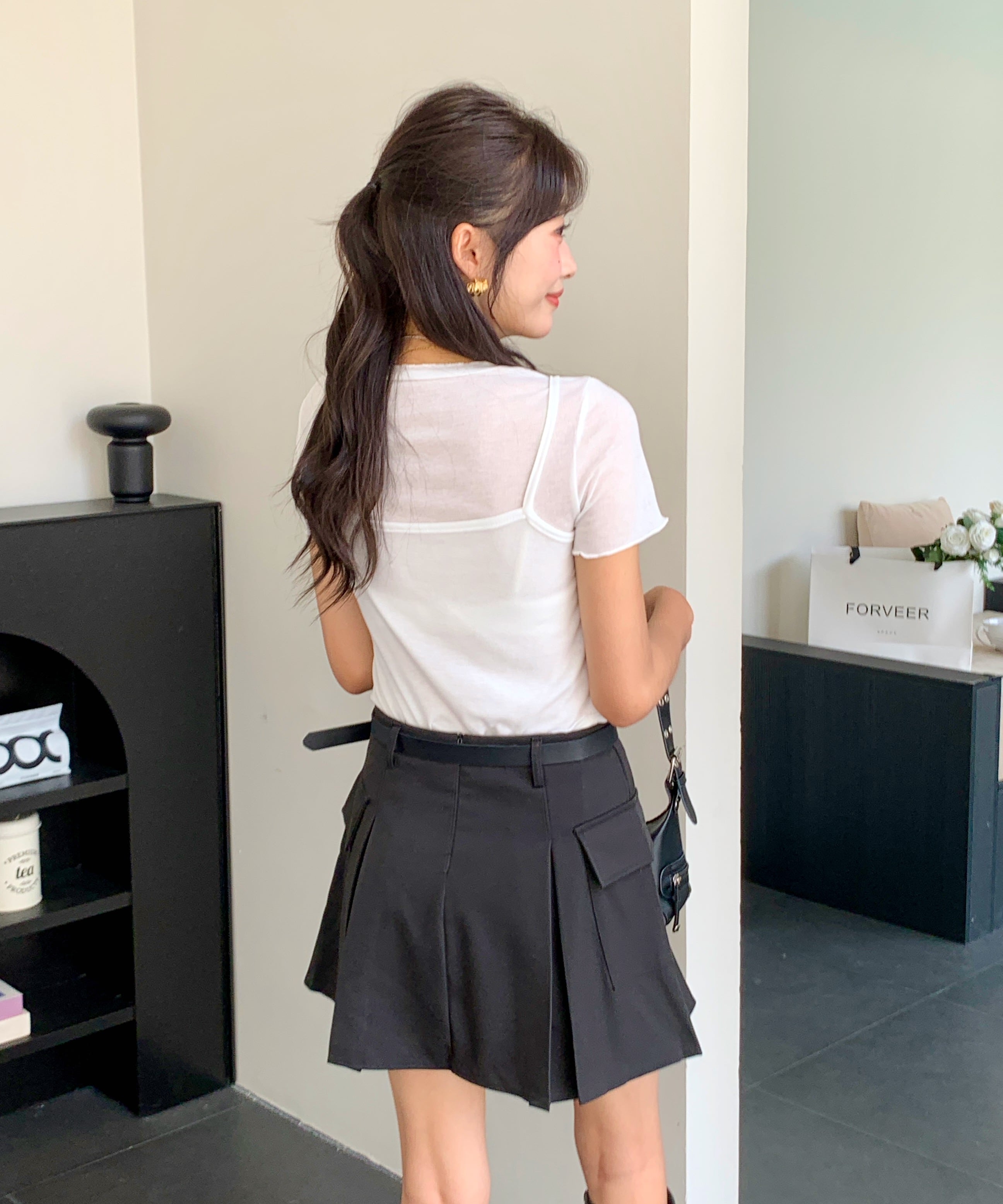 Pocket Mini Skirt 口袋短裙~配腰带*2 Colors
