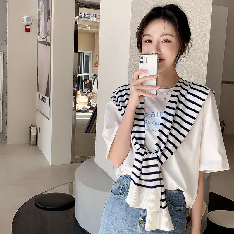 Stripe Shoulder Wrap Shawl 条纹小披肩*5 Colors