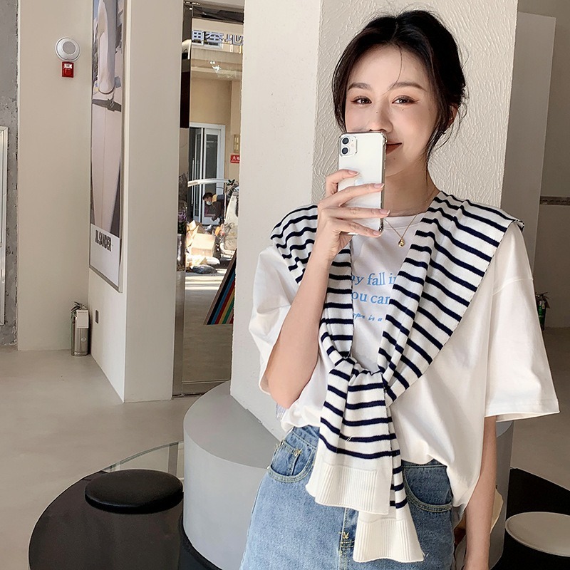 Stripe Shoulder Wrap Shawl 条纹小披肩*5 Colors