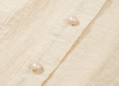 法式方领肌理感套装 French-style square-neck short-sleeve shirt