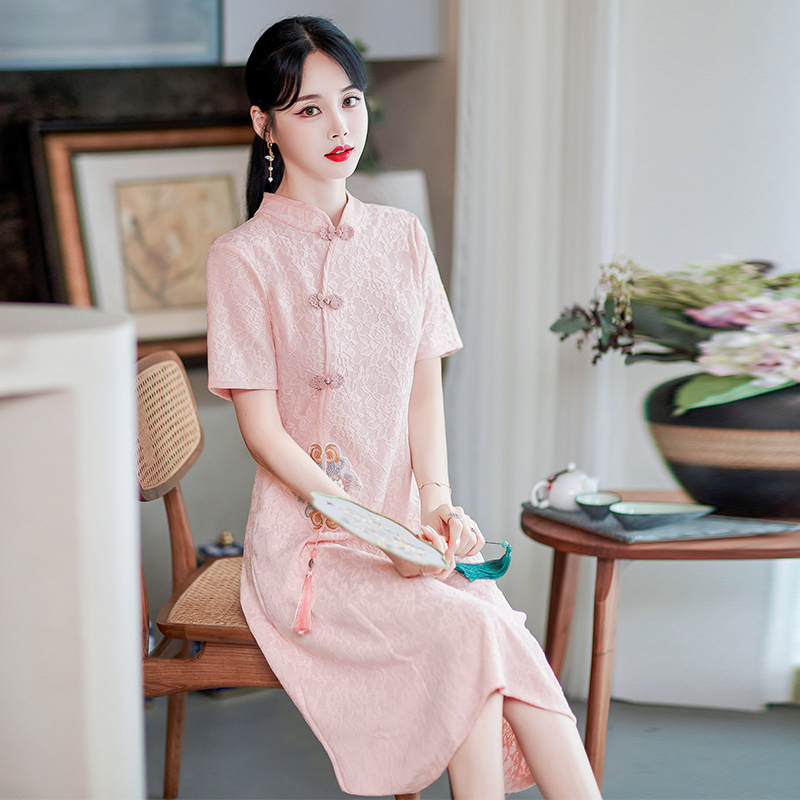 Tassel Embroidery Dress 刺绣流苏中式连衣裙*2 Colors