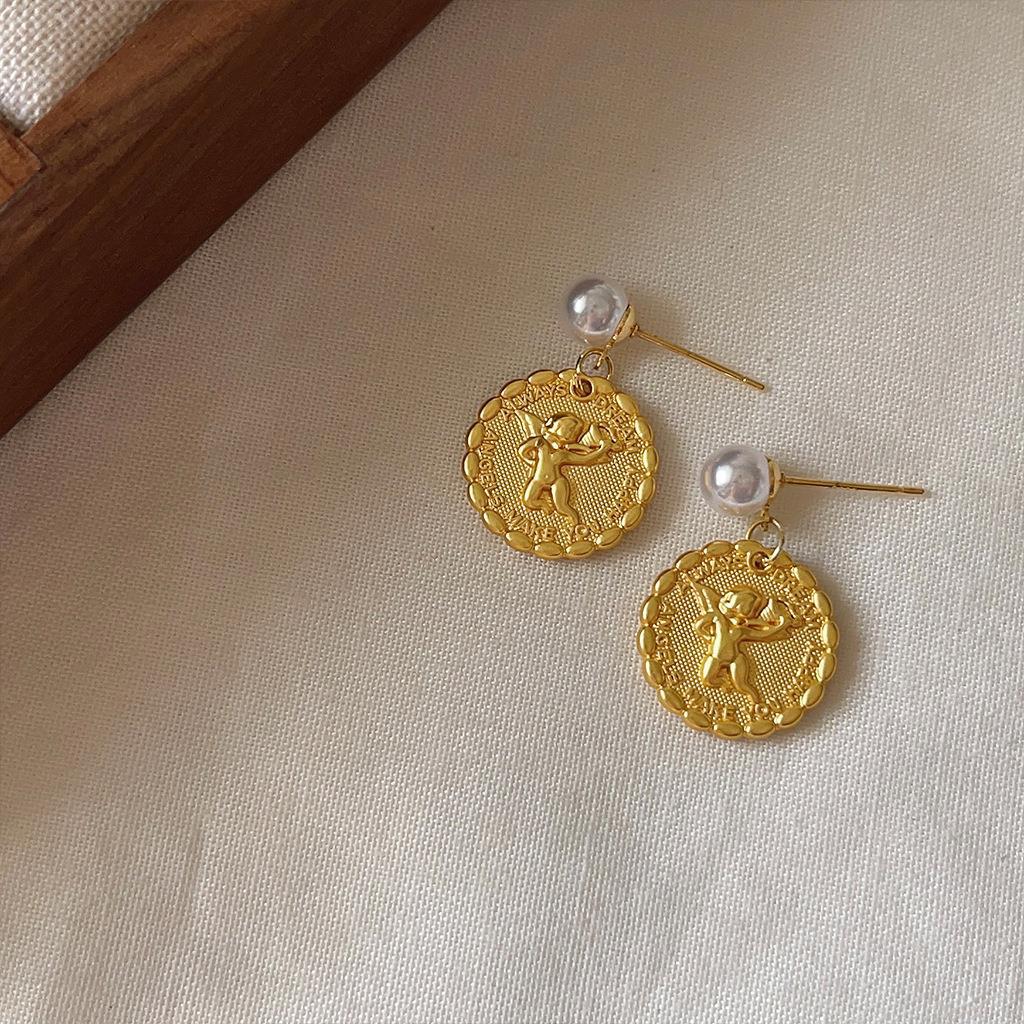 Matte Coin Earrings 哑光圆形金币耳钉