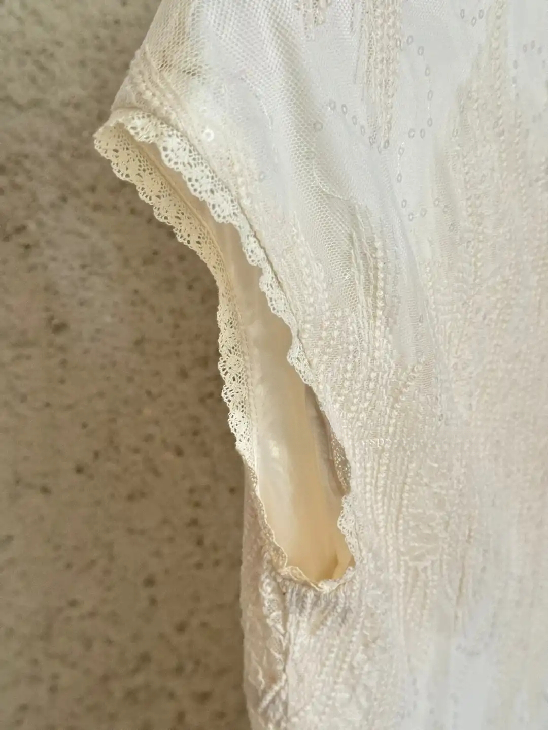 杏色重工绣花新中式旗袍