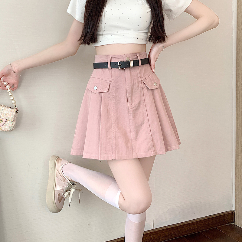 High Waist Elegant Slimming Short Skirt 百褶半身裙