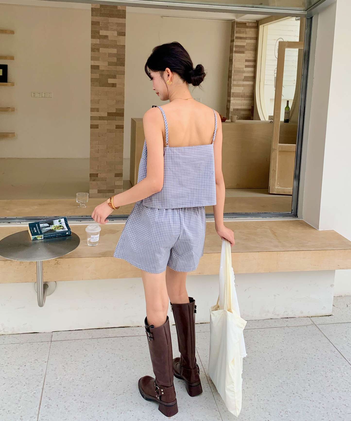 Chic Plaid Co-ord Set 格子吊带上衣短裤两件套*2 Colors