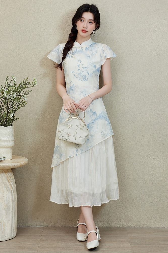 Ink Wash Gradient Dress 水墨晕染连衣裙