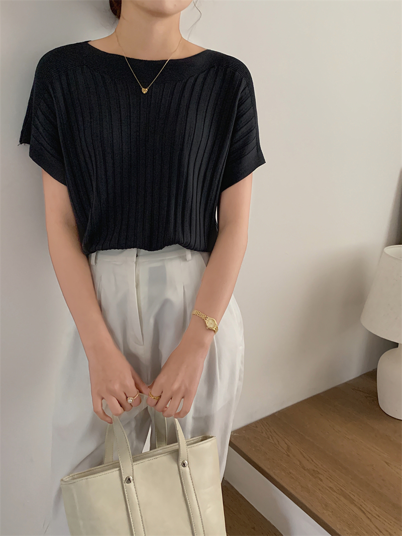 Ice Silk Knit Top 坑条冰丝针织上衣*6色