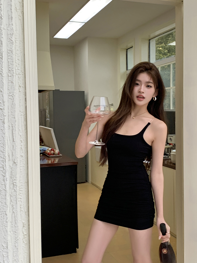 镂空背心连衣裙 slim-fit tank dress for women