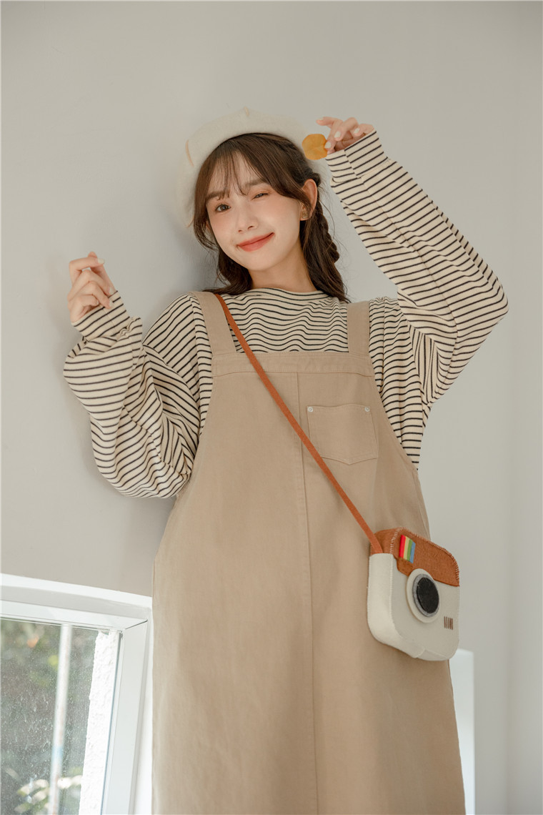 College Style Overall Dress  口袋工装背带裙* 2 Colors