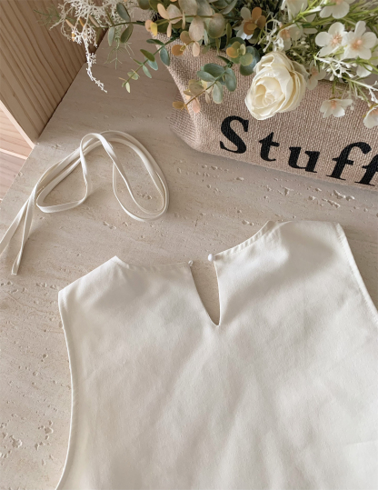 2025 Spring/Summer New Korean Style Elegant Lace Trim Sleeveless Top + High Waist Skirt Two-Piece Set for White Collar Workers