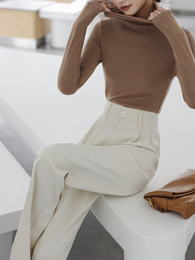 Real Shot-Temperament Mop Pants Women's Spring High Waist Drooping Casual Suit Pants 2024 New Loose Wide Leg Pants