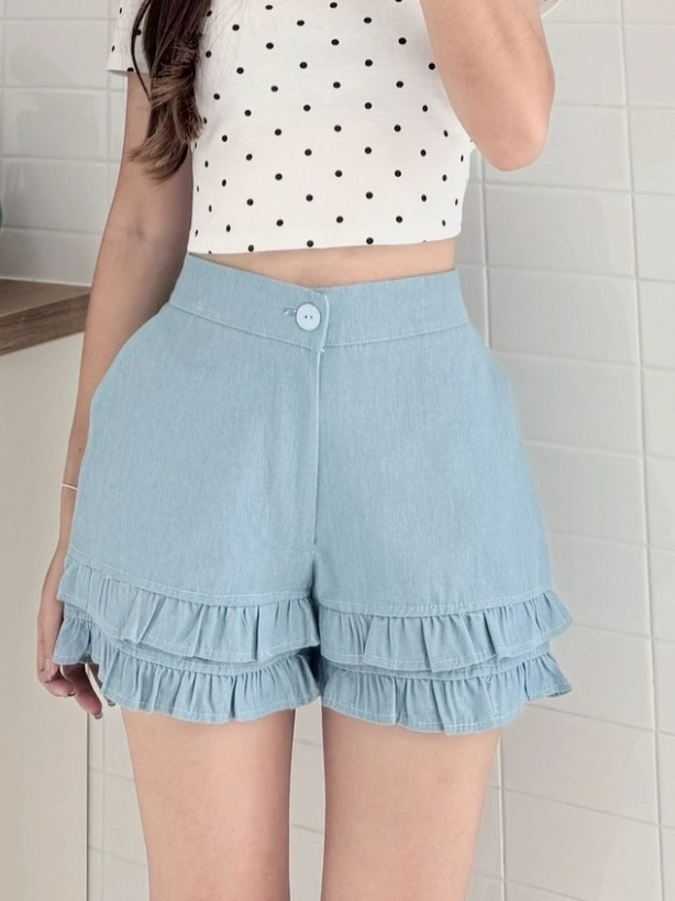 RINA Layered Ruffle Shorts 双层荷叶边短裤*4 Colors