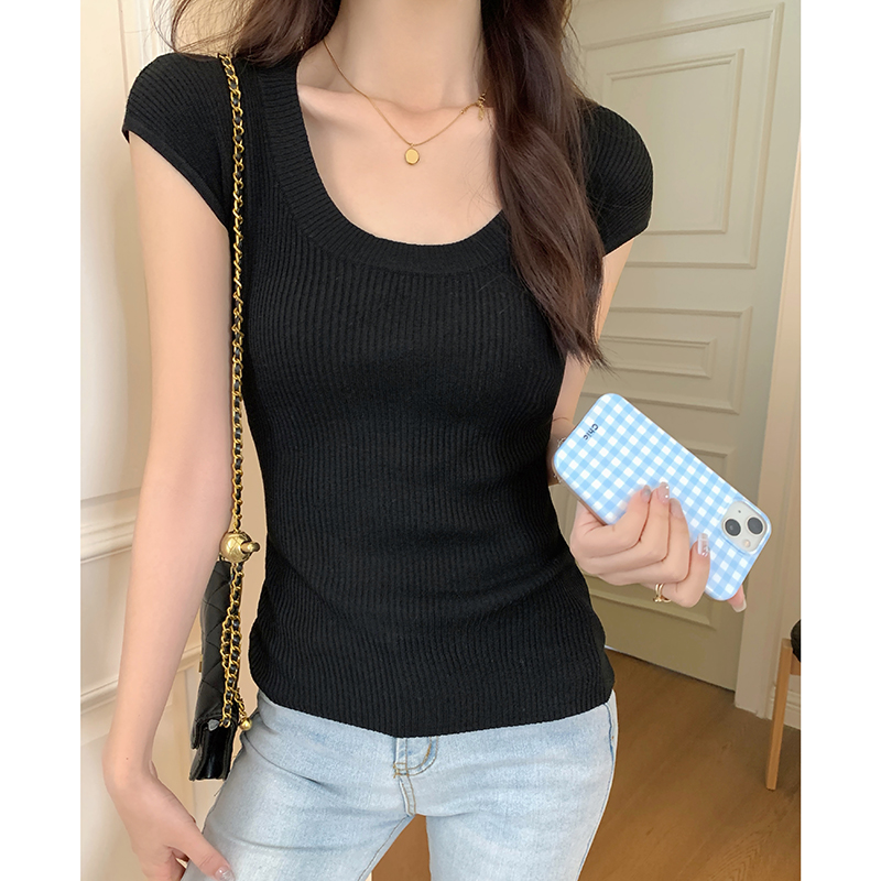 Basic Knit Tee 薄款简约针织上衣*4 Colors