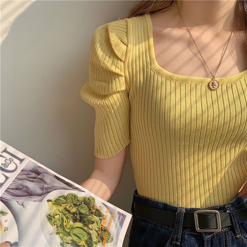 Stella Puff Sleeve Top 心机方领泡泡袖上衣*5Colors