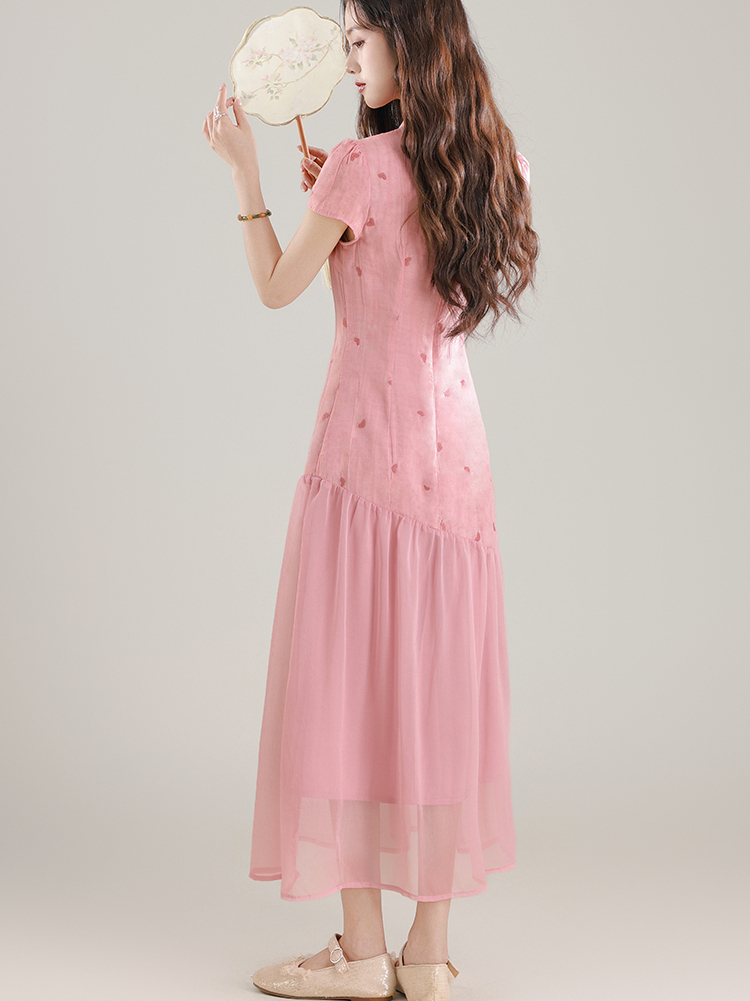 Gradient Heart Embroidery Cheongsam 爱心刺绣旗袍