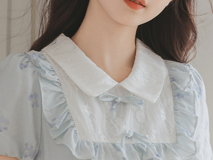 Vintage Bow Short Sleeve Dress Women's Summer Design Sense Niche Commuter College Style Dress Women 50