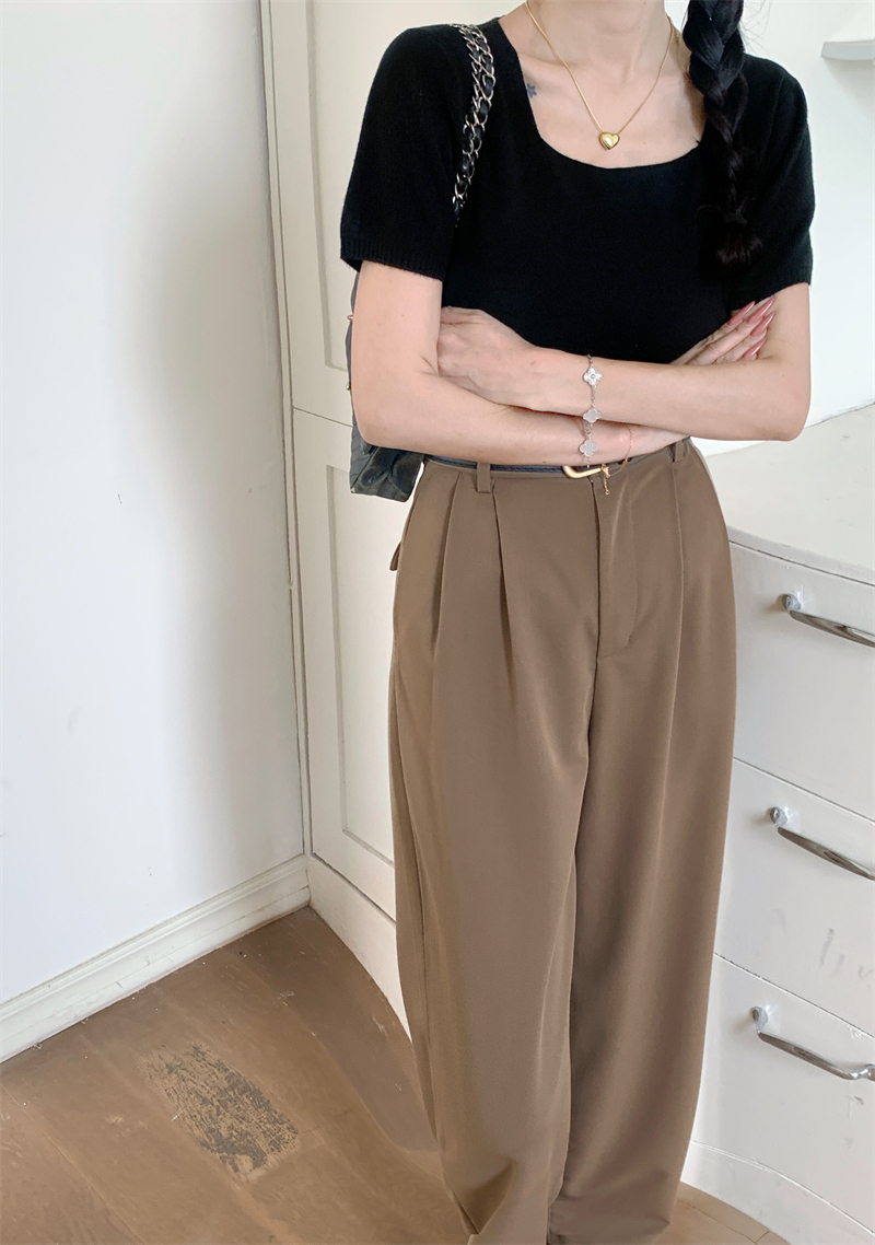 Classic Square Neck Knit Top 纯色方领针织上衣*2Colors