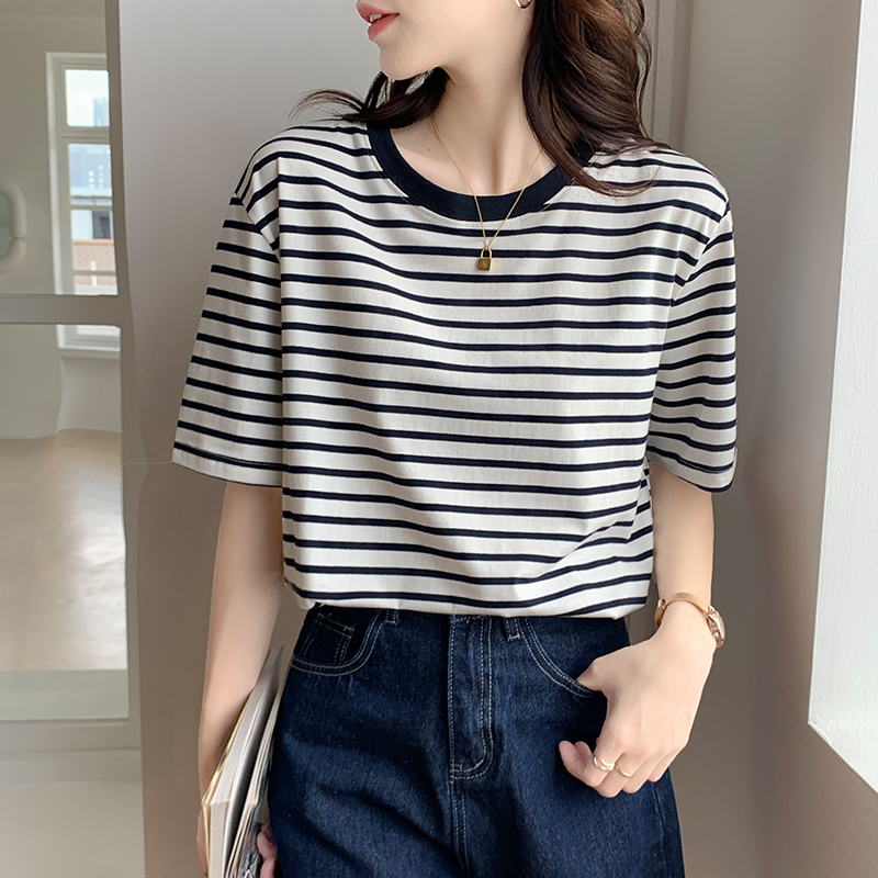 Vintage Stripe T-shirt 撞色复古条纹短袖t恤*5 Colors