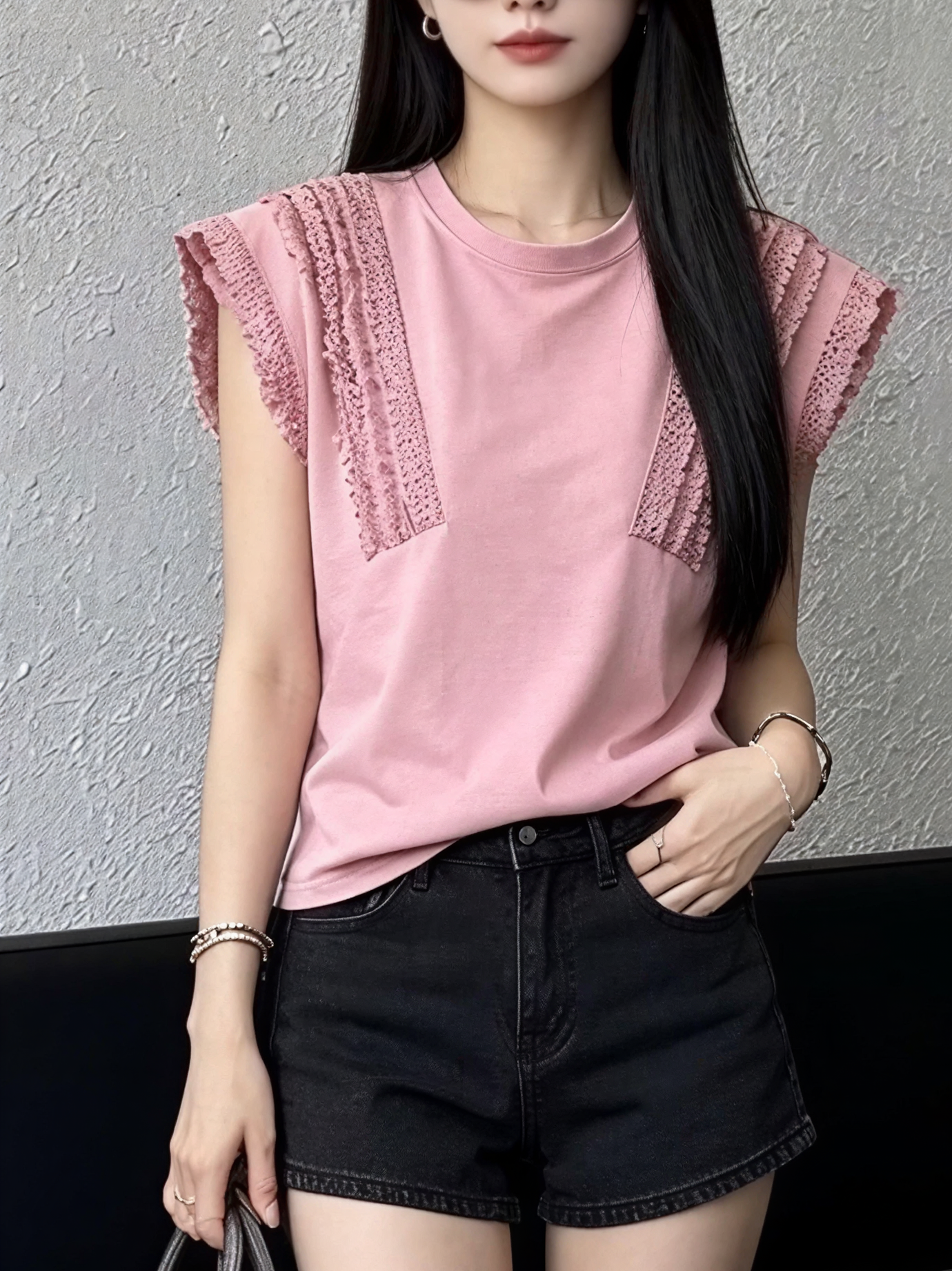 Korean Sweet Lace Trim Top 韩系甜美蕾丝花边上衣*5 Colors