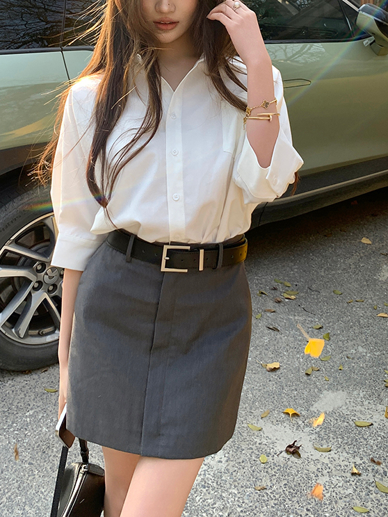 Real Shot 2025 Spring Summer New Design Sense Color Block Elegant Fashion Shirt Dress Women Waist-Cinching Short Dress