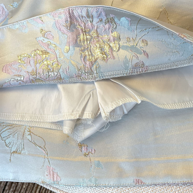 Real Shot Spot New Chinese Jacquard Skirt Female 2024 Spring and Autumn Retro National Style A- line Skirt Short Culottes