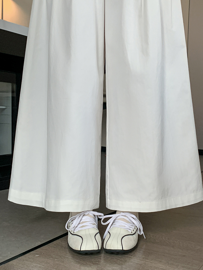 Cotton High-Waist Loose Pants 洗水棉高腰宽松长裤*3 Colors