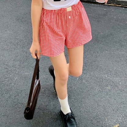 Retro Check Casual Shorts 慵懒风复古格子休闲短裤*2 Colors