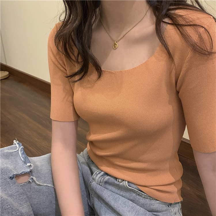 Classic Ice Silk Square Tee 复古方领冰丝T恤*8 Colors