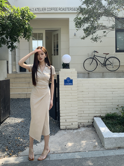 Classy OL Asymmetric Dress 气质OL风不对称连衣裙*2Colors