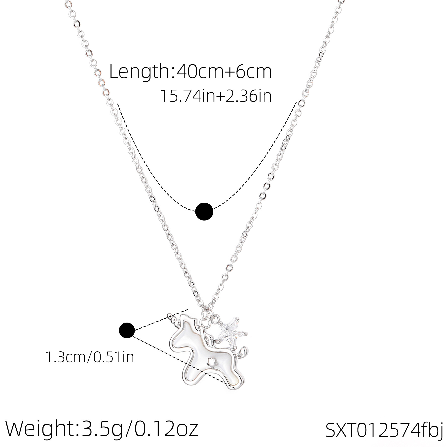 Year of the Horse Necklace Natural Shell Instant Wealth Clavicle Chain Fashion Versatile Neck Chain Zodiac Year Gift Little Horse Necklace