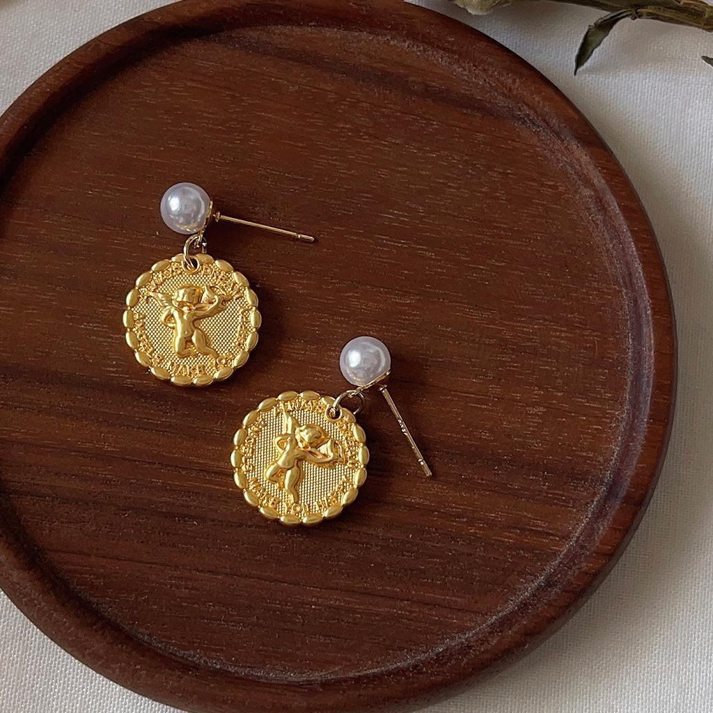 Matte Coin Earrings 哑光圆形金币耳钉