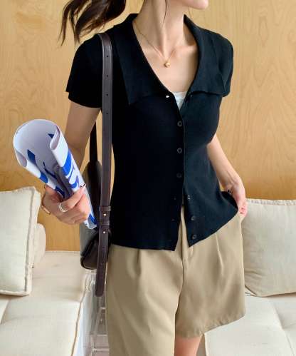 Classic Collared Button-Up Knit 翻领针织开衫*3 Colors