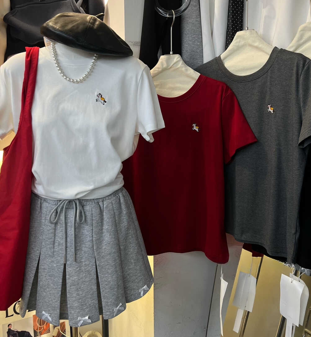 Get Rich Soon Embroidered T-Shirt 马上有钱刺绣T恤*4Colors