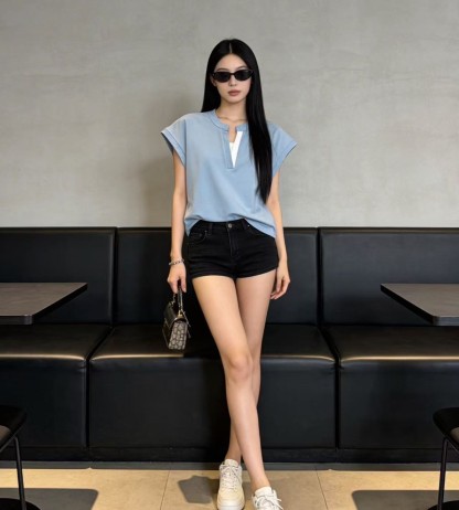 Colorblock V-Neck Top 撞色V领上衣*5 Colors