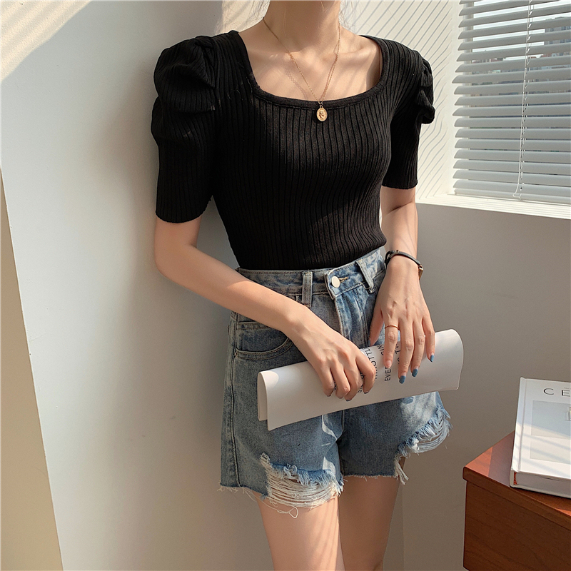Stella Puff Sleeve Top 心机方领泡泡袖上衣*5Colors